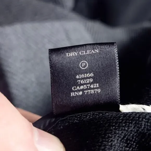 EILEEN FISHER Women’s Coat Gray Check Jacquard Open Front Wool Blend Pockets M - Picture 9 of 12